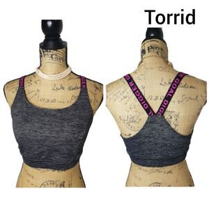 Torrid Low-Impact Wireless Racerback Active Sports Bra Black L NWOT